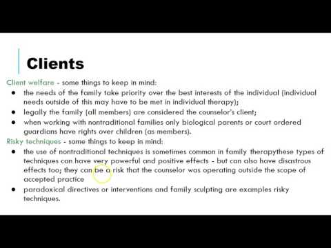 Ethics Chapter 12: Counseling Families and Groups