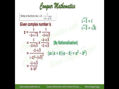 Writing a Complex Number in the form of a+ib - Complex Numbers -  Class 11 Mathematics