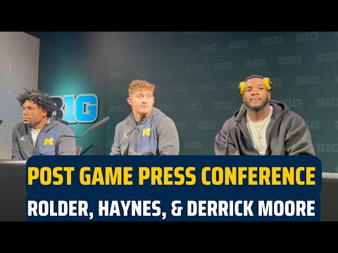 Michigan Postgame Presser: Jimmy Rolder, Justice Haynes, Derrick Moore talk 31-20 win at MSU