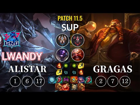 LNG lwandy Alistar vs Gragas Sup - KR Patch 11.5