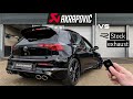 2022 VW Golf 8 R Sound AKRAPOVIC Vs Stock Exhaust Comparison Sound Startups Revs Launch Control