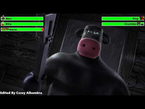 Barnyard (2006) Coyote Attack Scene with healthbars