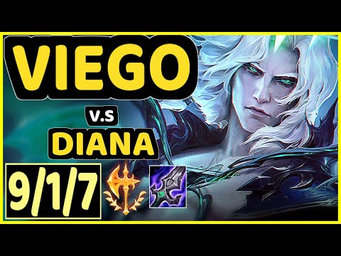 BROKEN BLADE (VIEGO) vs DIANA - 9/1/7 KDA JUNGLE GAMEPLAY - EUW Ranked MASTER