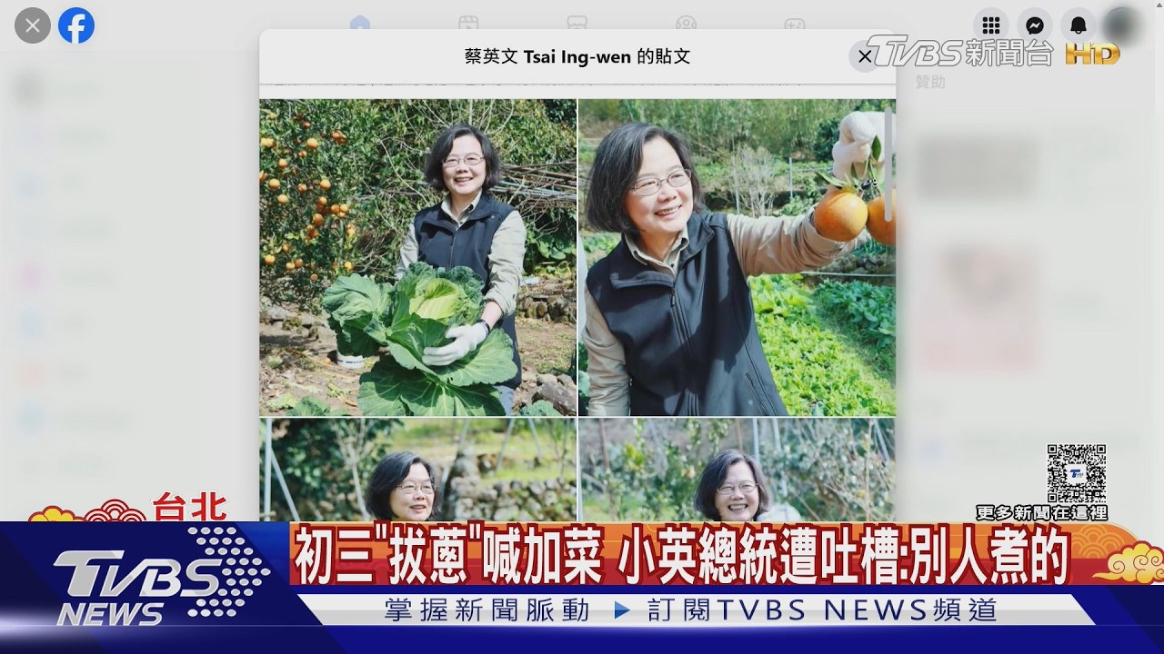 超活網? 過年頻PO文 蔡前總統初三「拔蔥」加菜