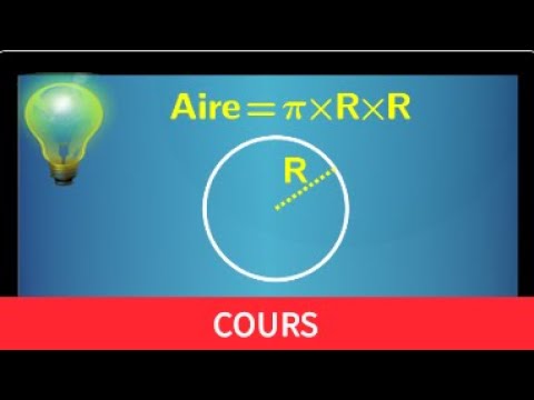savoir calculer l'aire d'un disque • Aire= 𝜋xRxR=𝜋xR² • cours + exemples • sixième cercle pi rayon