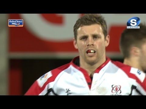 Cave and Scholes brought down together & chance is lost - Ulster v Scarlets 14th March 2014