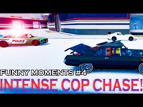Roblox funny moments #4 - HUGE Cop Chase!! - Car Crushers