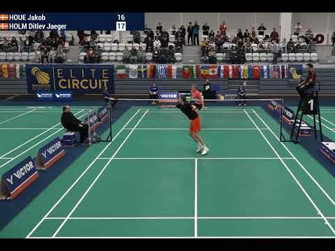 Cool badminton rallies from the Hungarian International Final: Jakob Houe vs. Ditlev Holm.