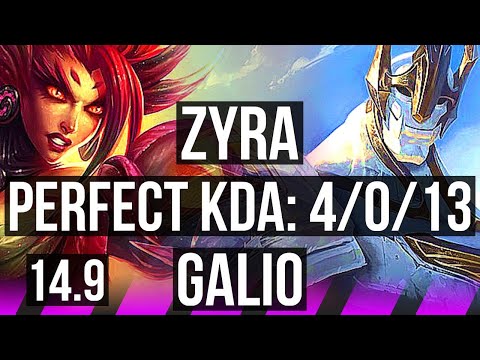 ZYRA & Aphelios vs GALIO & Smolder (SUP) | 4/0/13, Rank 12 Zyra | KR Grandmaster | 14.9