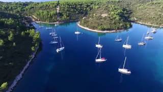 CROATIA flight with drone DJI Phantom from Hvar Island to Scedro Islad