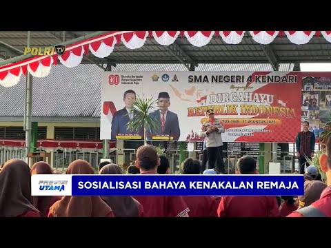 POLDA SULTRA SOSIALISASI BAHAYA KENAKALAN REMAJA DI SMA 4 KENDARI