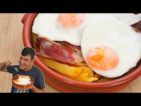 Huevos rotos con jamón