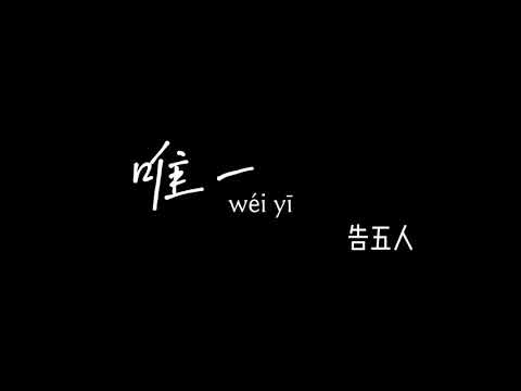 唯一 告五人  weiyi gaowuren 【Pinyin+Lyrics+Karaoke 歌词伴奏】 （我真的真的爱你…）