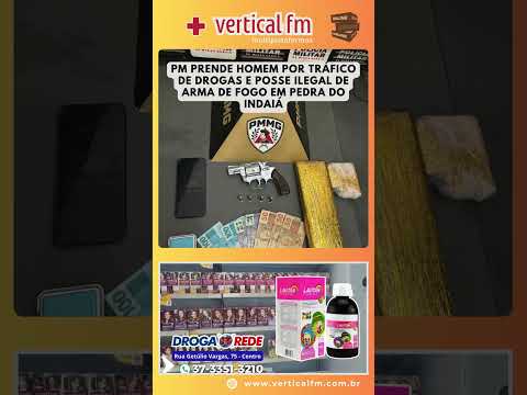 PM PRENDE HOMEM POR TRÁFICO DE DROGAS E POSSE ILEGAL DE ARMA DE FOGO EM PEDRA DO INDAIÁ