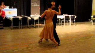 Tihamer Bogdan and Katalin Czidor dancing at milonga Tango Divino in Örebro. April 2012