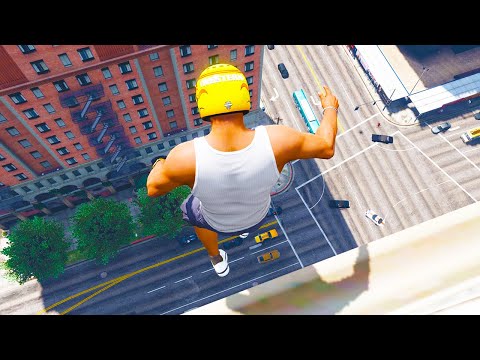 GTA 5 Jumping off Highest Buildings #12 - GTA 5 Funny Moments & Fails