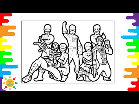 Spiderman VS Power Rangers Coloring | Power Rangers Coloring |Janji - Heroes Tonight