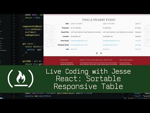 React Sortable Responsive Table Live Coding With Jesse