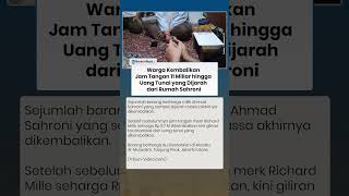 Warga Mendadak Kembalikan Jam Tangan 11 Miliar hingga Uang Tunai yang Dijarah dari Rumah Sahroni