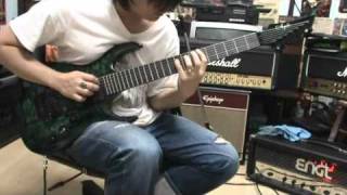 Video thumbnail for Agile Guitar Interceptor Pro 727 EB Tribal Green Drive Sound by chatreeo