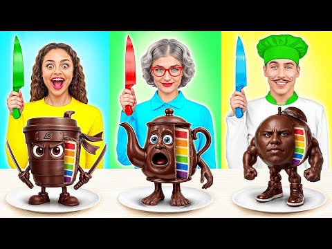 Me vs Grandma Chocolate Food Challenge | Brainrot Battle by Multi DO Challenge