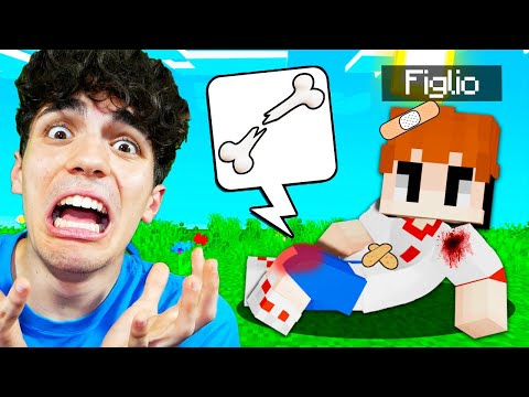 MIO FIGLIO BABY MAXINO SI È FATTO MOLTO MALE SU MINECRAFT!