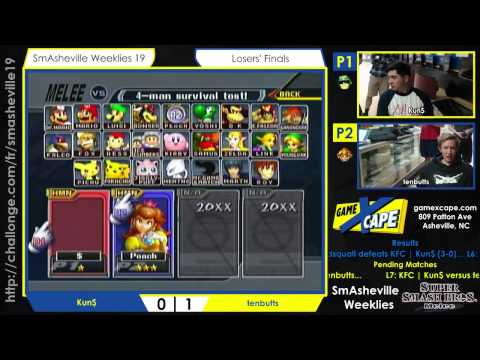 SW19 Losers' Finals 2 - Kun$ (Captain Falcon/Marth) vs tenbutts (Peach)