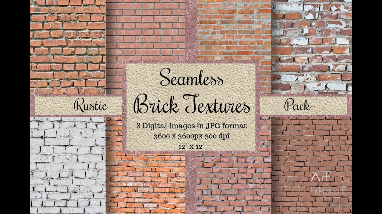 Seamless Brick Textures, Rustic Pack - Tile Textures, Digital Papers, Printable Scrapbook Papers