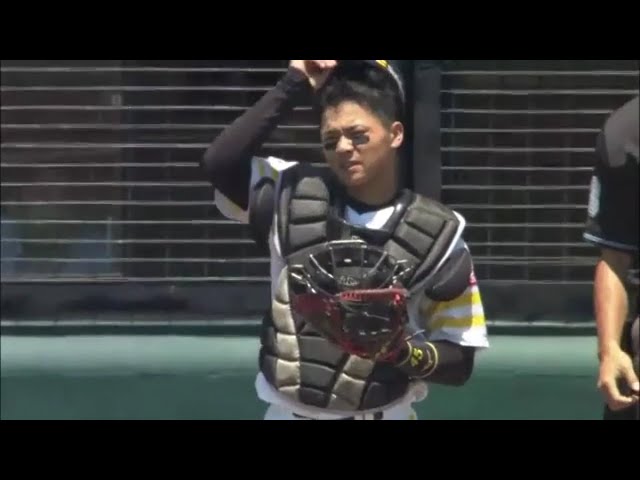 【ファーム】ホークス・谷川原が見事なクイックスローで走者を刺す!! 2018/6/13 H-Bs(ファーム)