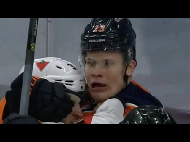 Collin White goes after Puljujarvi after Dadonov slams face into the ice, a breakdown