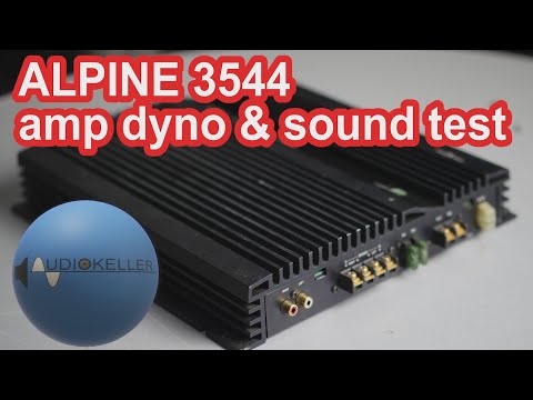 Alpine 3544 oldschool car audio amplifier sound demo and amp dyno output power test into 1 Ohm