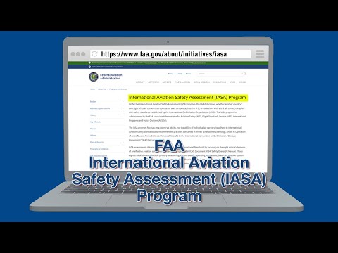 International Aviation Safety Assessment (IASA) Program | Federal Aviation Administration