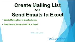 Easily Create Mailing List And Send Emails In Excel