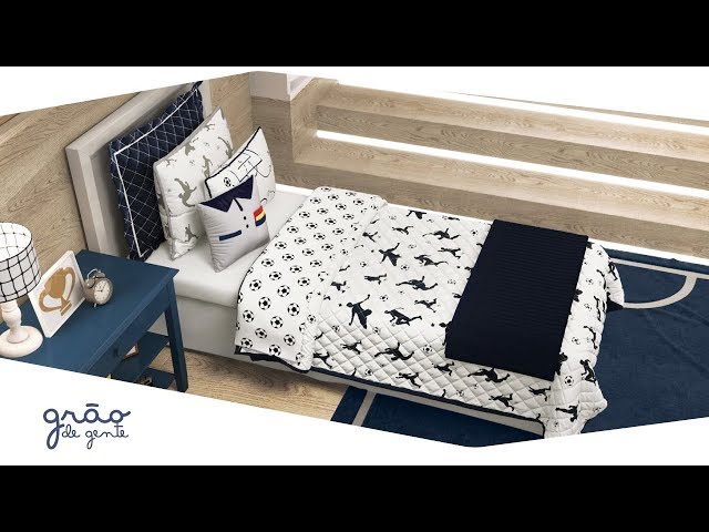 Quarto Infantil Futebol com estampa de jogador - Grão de Gente