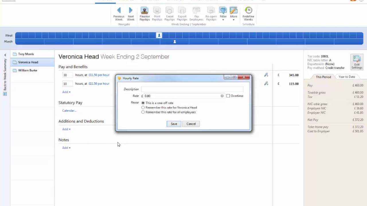 Entering Basic Pay Items in BrightPay