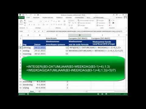 Europese weeknummers berekenen - ExcelXL.nl trainingen en workshops