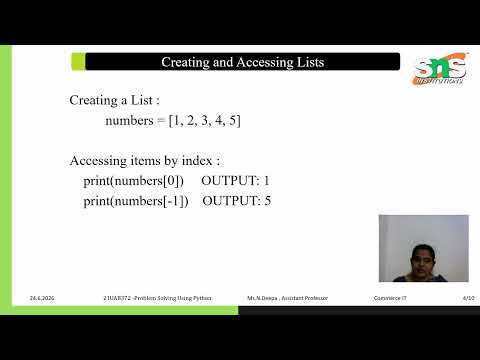 Types Of Python Lists Problem Solving Using Python Sns Institutions