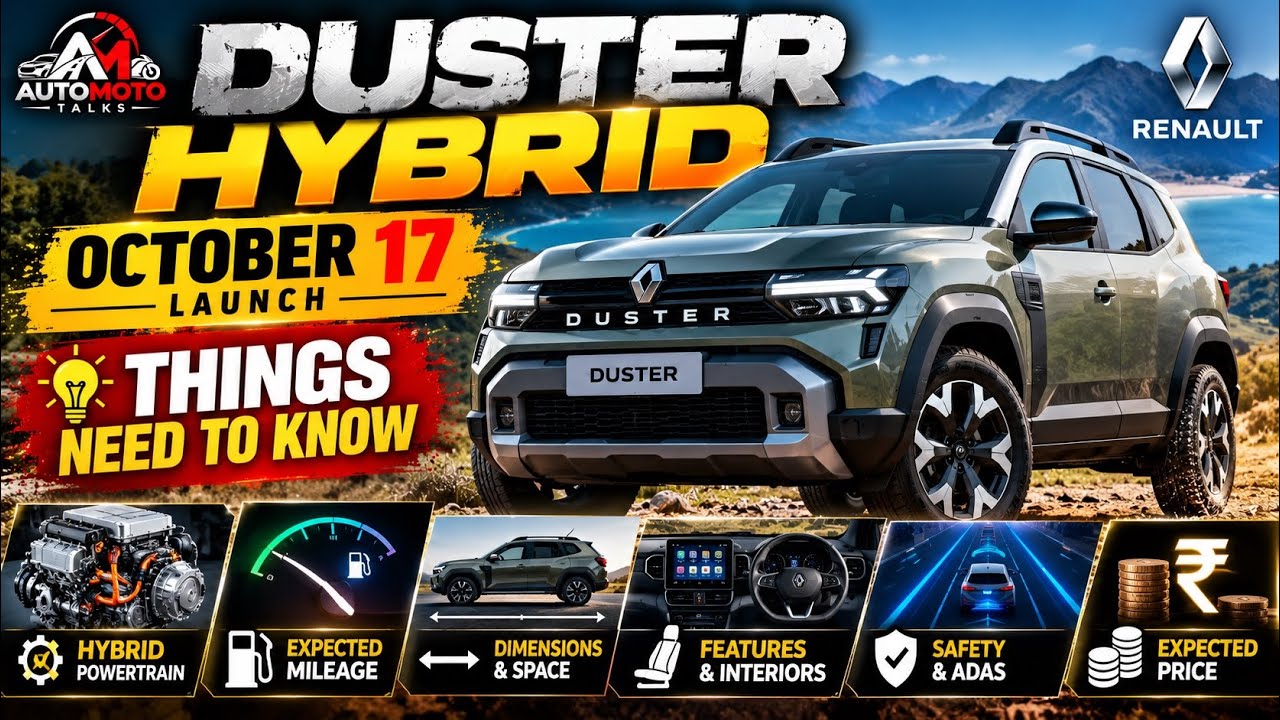 New Renault Duster Hybrid 2026 | Launch Oct 17! Mileage, Price, Features & ADAS Explained