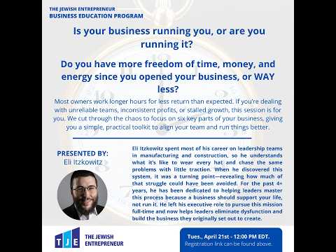 Is Your Business Running You, Or Are You Running It? by Eli Itzkowitz