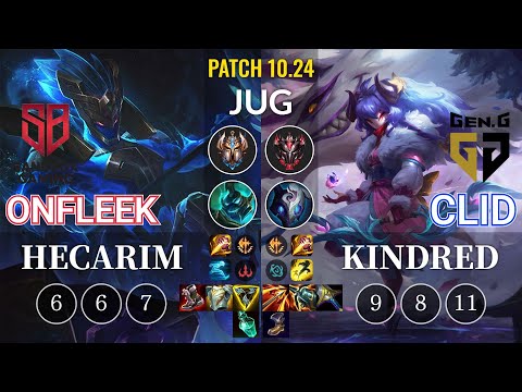 SB OnFleek Hecarim vs GEN Clid Kindred Jungle - KR Patch 10.24