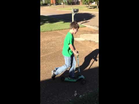 Minecraft Nate rides his scooter around