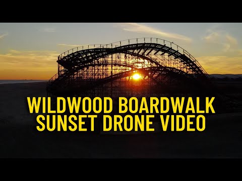 Wildwood Boardwalk Sunset 2022 - Drone Video
