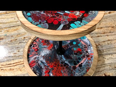 286. Paint Pouring: Double The Fun On A Two-Tiered Tray /acrylic pouring flip cup /pouring medium