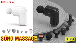 Video Súng massage cầm tay mini pin sạc Puli PL-658 - có đầu nóng