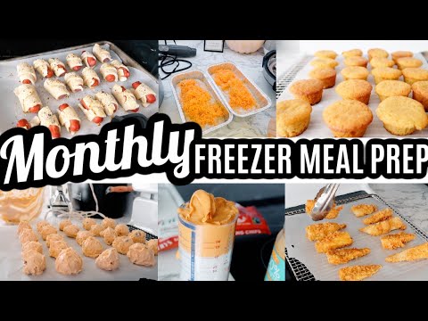 EASY MONTHLY FREEZER MEAL PREP | SNACKS, MEALS & DESSERTS