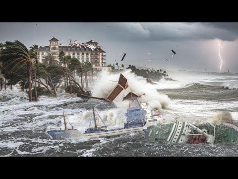6 minutes ago, Chaos in Spain! Half the city in Granada was swept into the sea by a storm