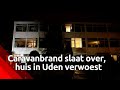 Caravanbrand slaat over en verwoest appartement in Uden