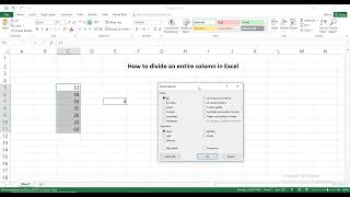 How to divide an entire column in Excel
