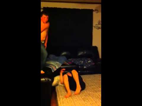 Boys play wrestling