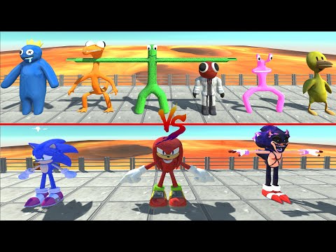 TEAM KNUCKLES VS TEAM RAINBOW FRIEND - Animal Revolt Battle Simulator